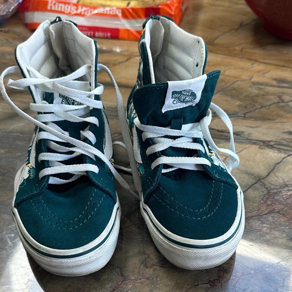 Vans Kids' Green and White Sneakers